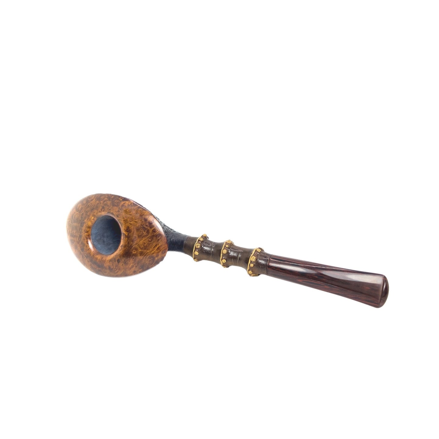 L Duca B3 Freehand Dublin Sandblast Bamboo - Unsmoked Smoking Pipe - Il Duce - lastforsure