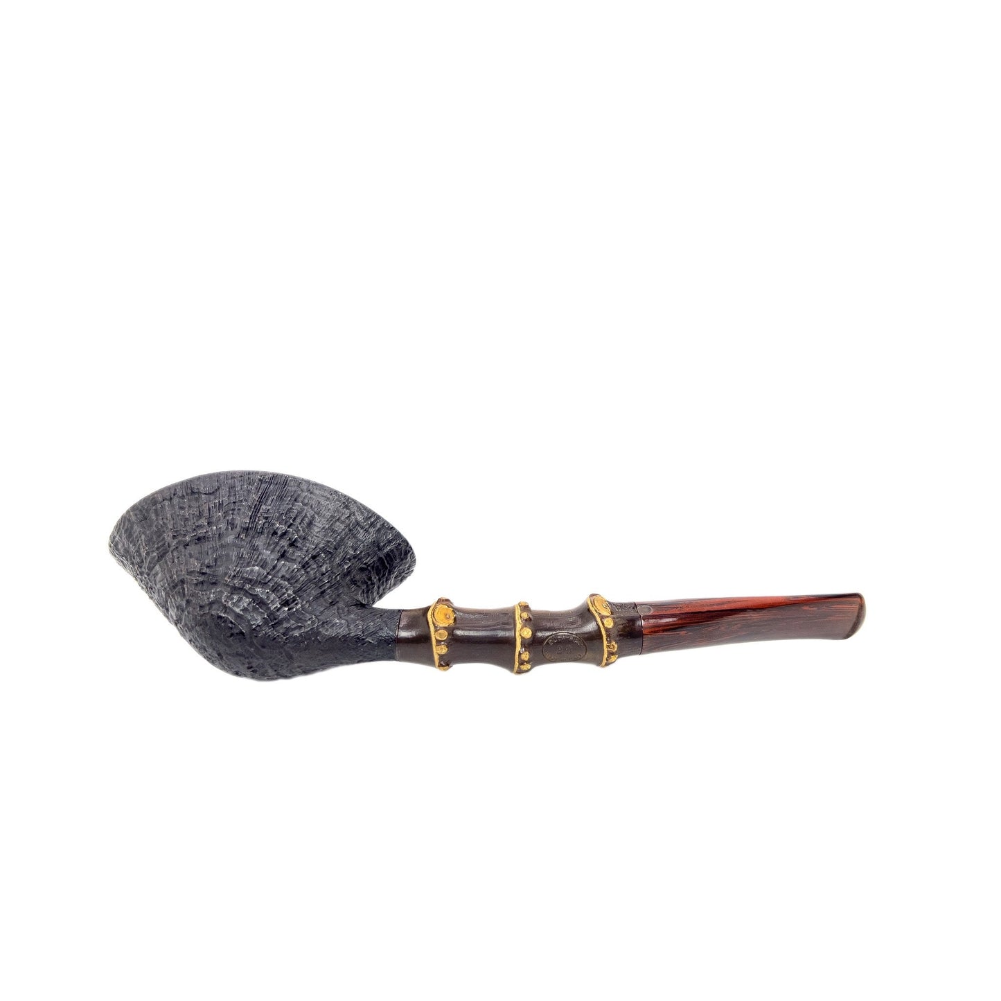L Duca B3 Freehand Dublin Sandblast Bamboo - Unsmoked Smoking Pipe - Il Duce - lastforsure