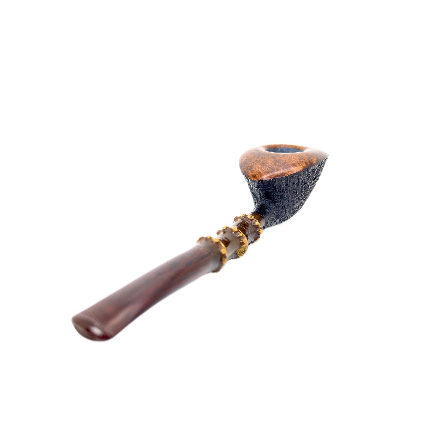 L Duca B3 Freehand Dublin Sandblast Bamboo - Unsmoked Smoking Pipe - Il Duce - lastforsure