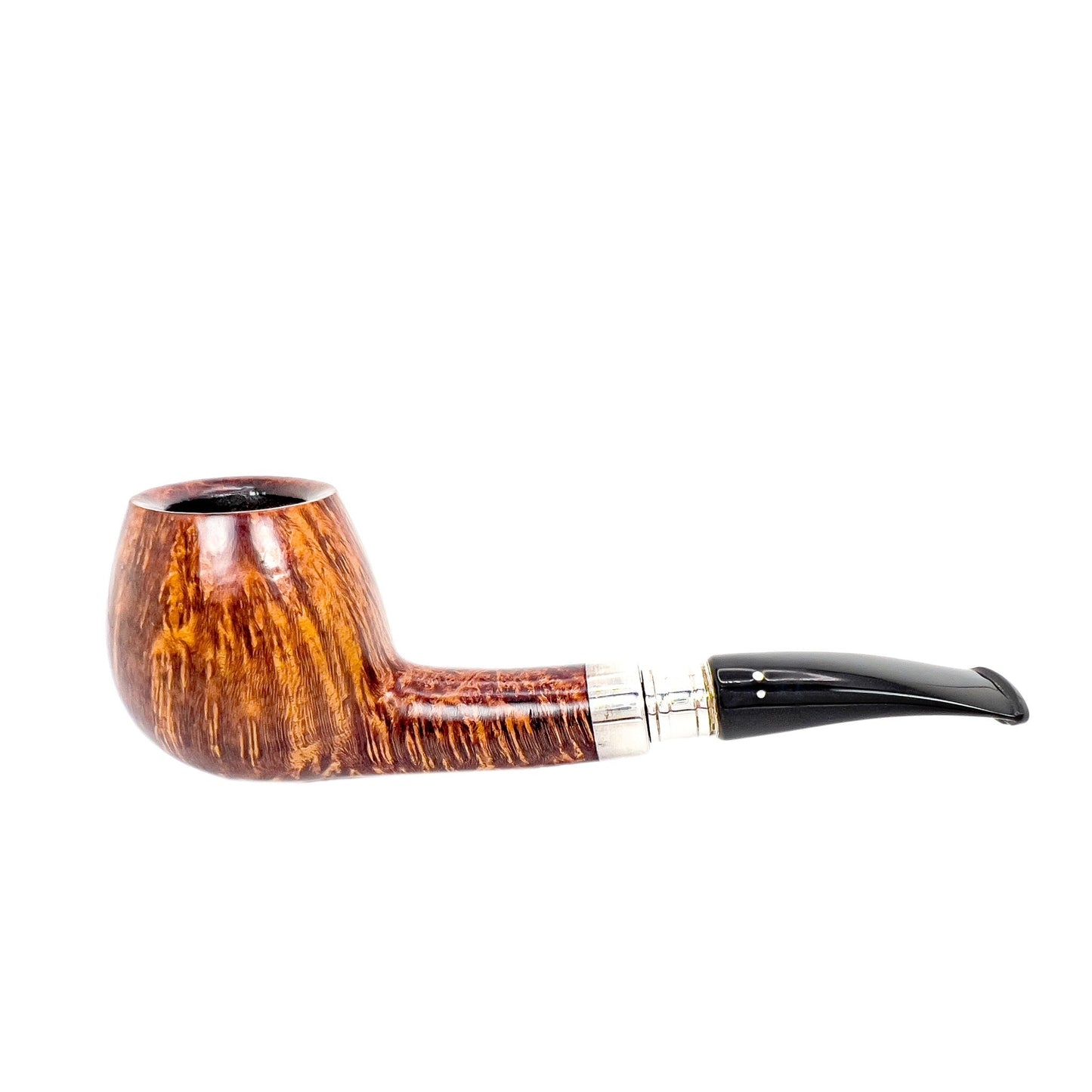 Powl Winslow D Silver Ring Bent Egg - Estate Smoking Pipe - Poul Winsløw - lastforsure