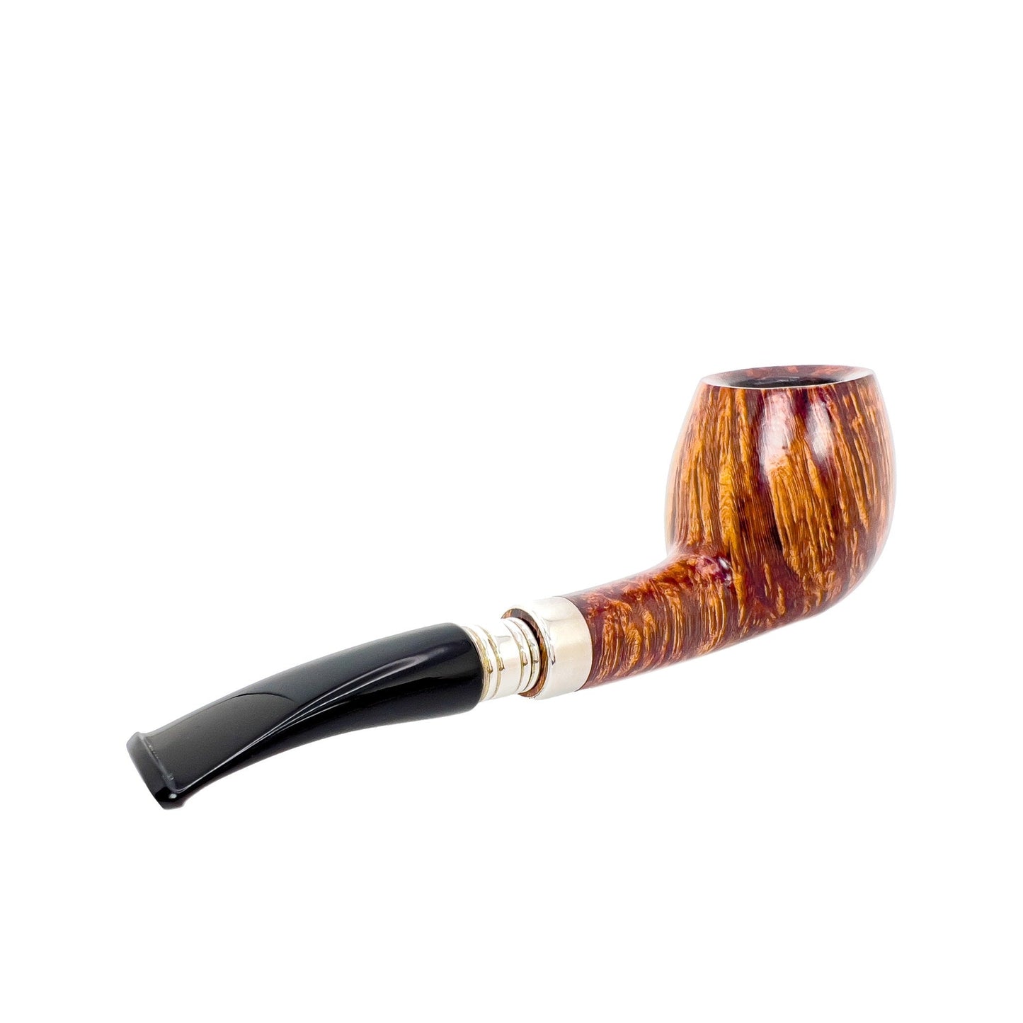 Powl Winslow D Silver Ring Bent Egg - Estate Smoking Pipe - Poul Winsløw - lastforsure