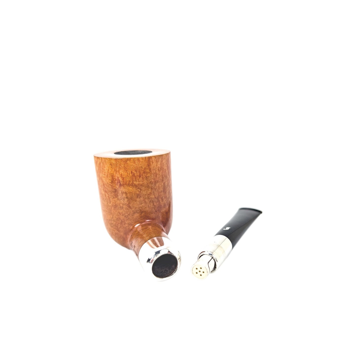 Ser Jacopo Spigot Billiard Sitter L2 9mm Silver - Estate Smoking Pipe - Ser Jacopo - lastforsure